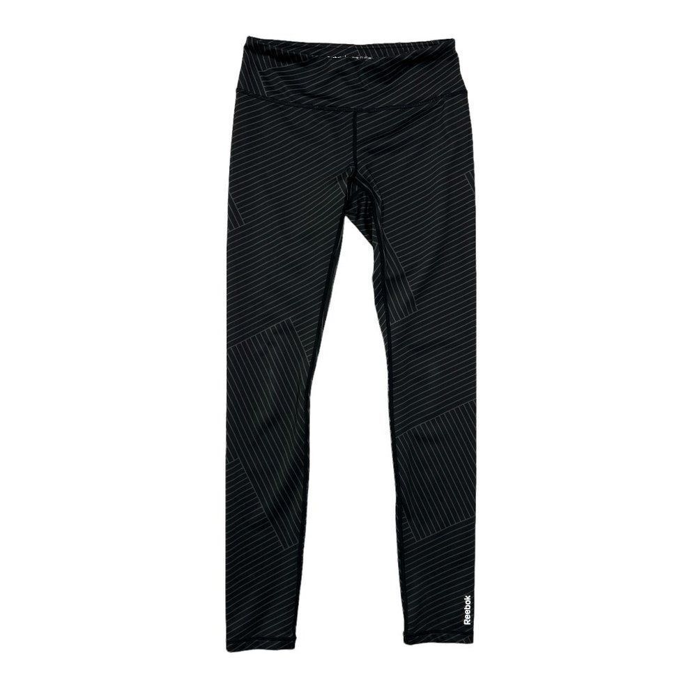 Reebok‎ Women's Black Geometric Pattern Leggings
